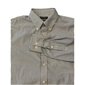 Ralph Lauren Blue StripeBlack Label Dress Shirt Mens 16.5 32/33 Stretch Regular
